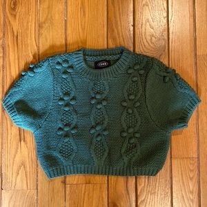 Cider cropped cableknit sweater